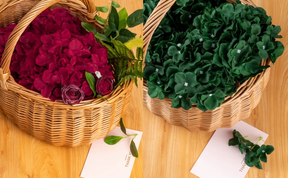6 Stück 8,7 Zoll Seiden-Hortensien-Blütenköpfe mit Stielen, künstliche Hortensien-Blumen für DIY-Hochzeits-Mittelstück, Heimdekoration – Detail 1