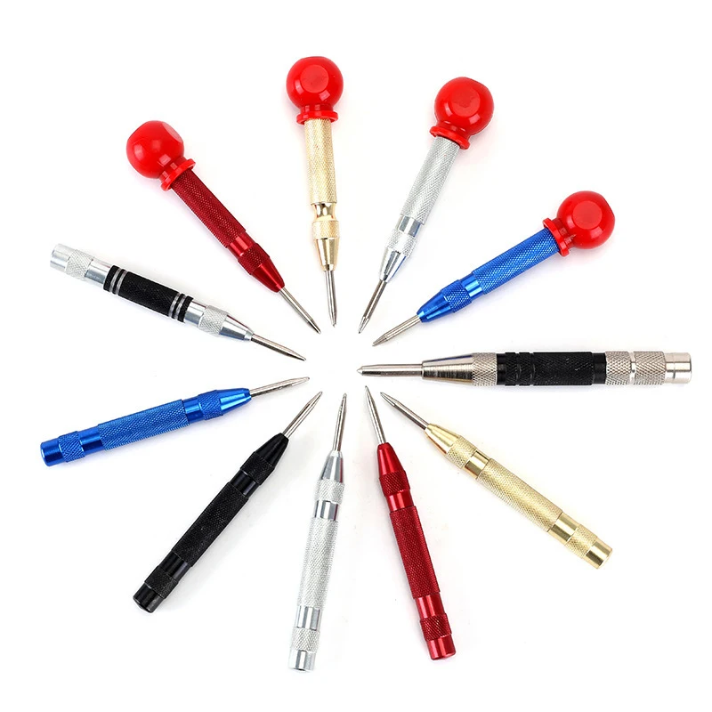 Auto Center Puncher Hole Marker Wood Metal Steel Spring Load Kerner Drill Locator Heavy Duty Punch Carpentry Automatic Hand Tool