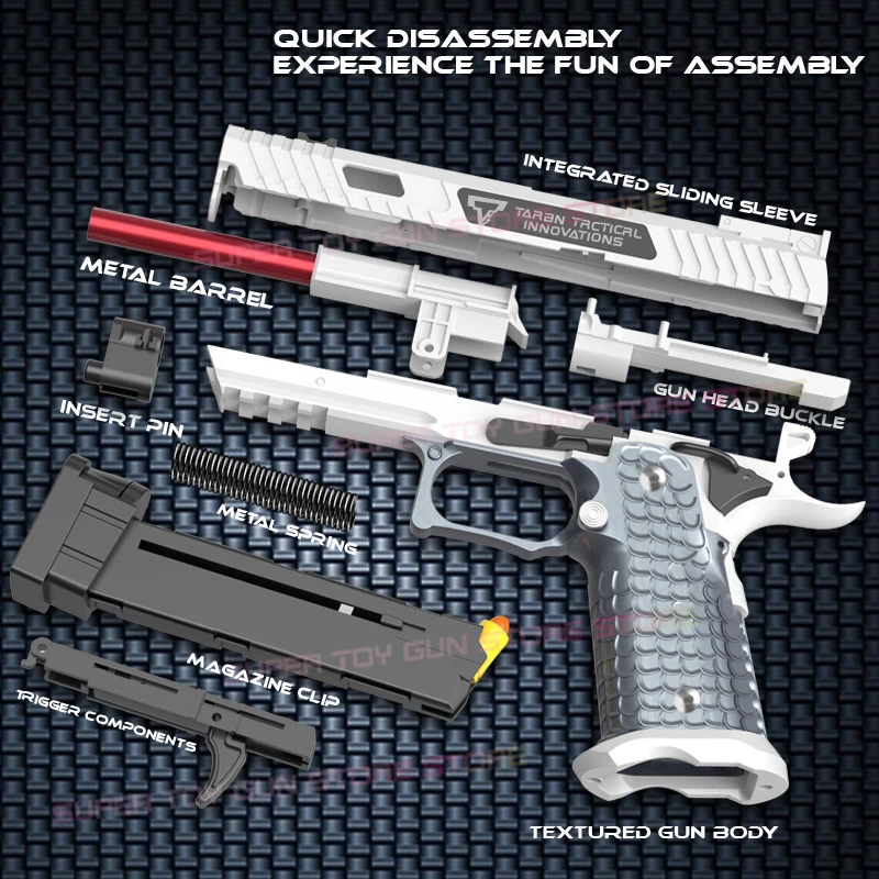 2025.Shell Ejection 2011 Pistol Empty Hanging 1911 Continuous Soft Bullet Launcher Toy Gun (Quick Disassembly)