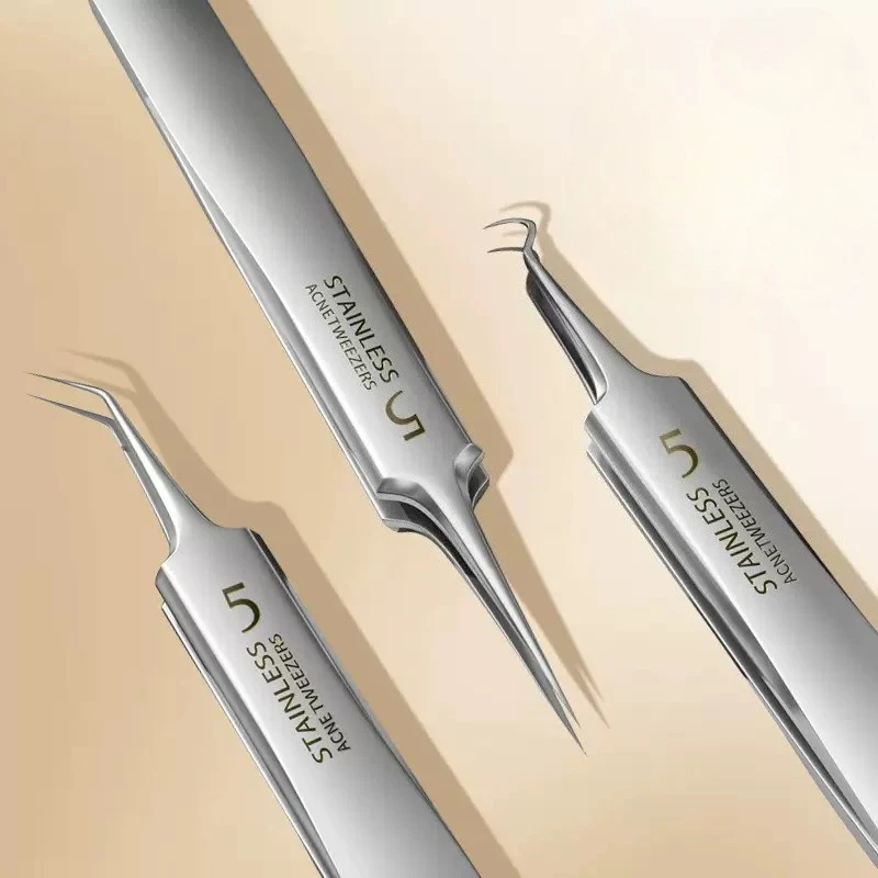 Stainless Steel Blackhead Remover Kit 5 8-Piece Professional Pimple Popper Set For Acne Blemish Extraction