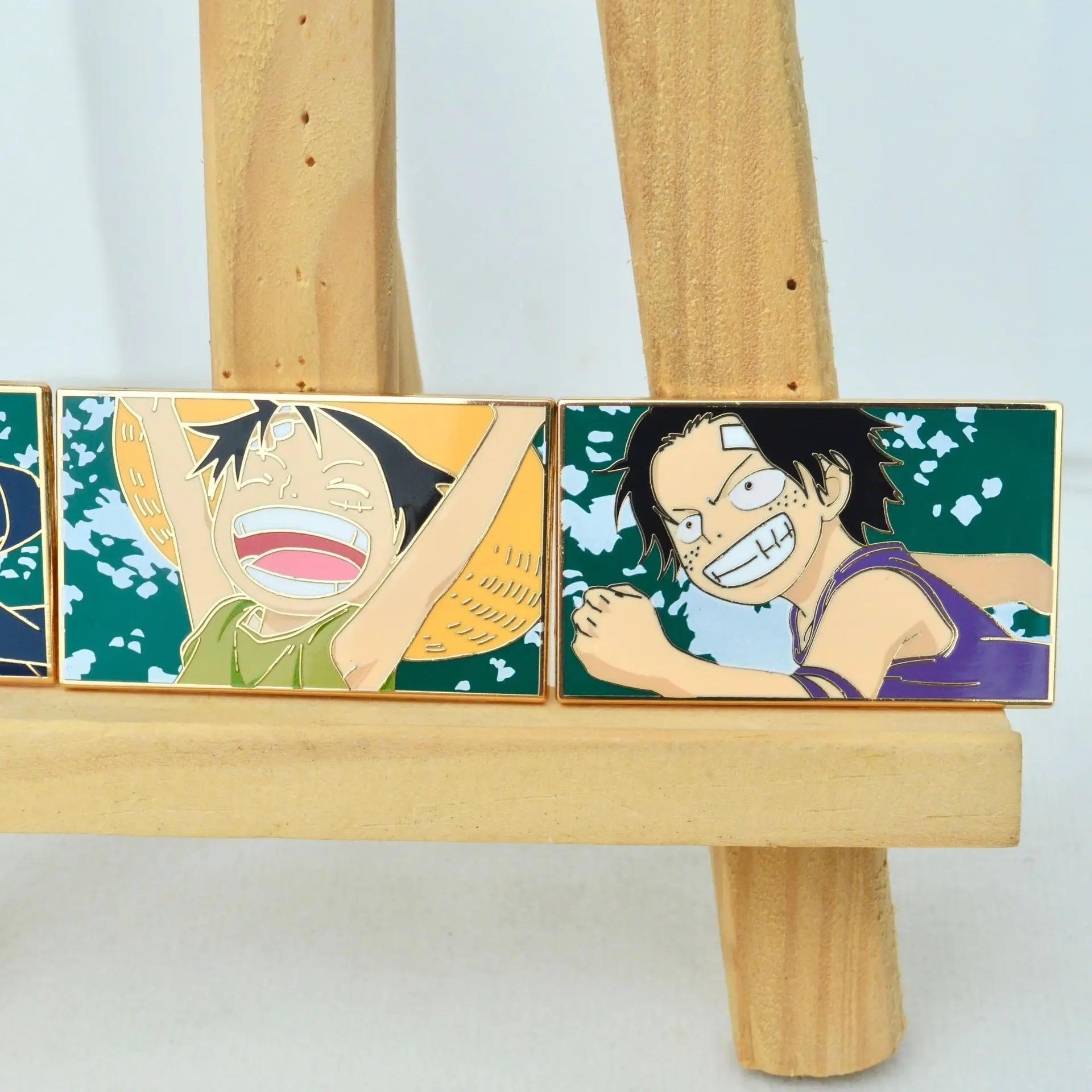 Ace Luffy Sabo Badges Japanese Anime ONE PIECE Pins Pendant Manga Metal Brooches for Bag Backpack Clothing Lapel Cosplay Decor - view 5