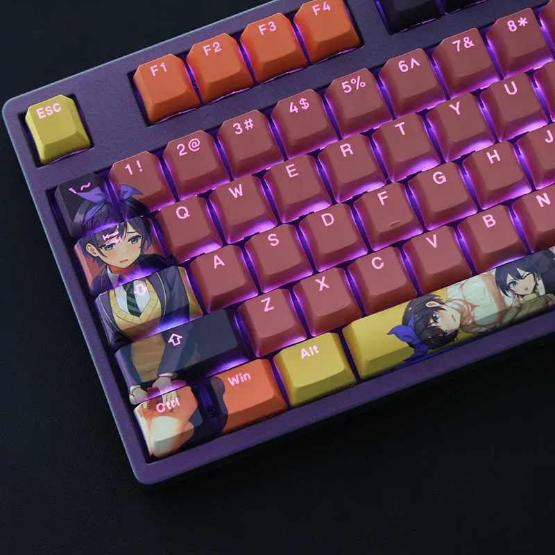 Sarashina Ruka 108 Keycap PBT Rent A Girl Friend DYE Sub Light Transmitting Cherry Key Cover Cross Switch Mechanical Keyboard