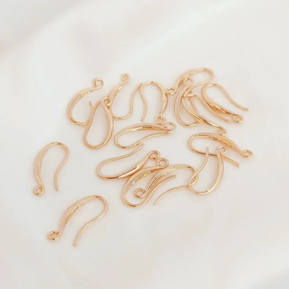 14K مطلية بالذهب السلس الهلال على شكل أقراط الأذن السنانير مع حلقات معلقة Diy بها بنفسك شبه الانتهاء شرابة الأذن هوك أقراط اكسسوارات #2