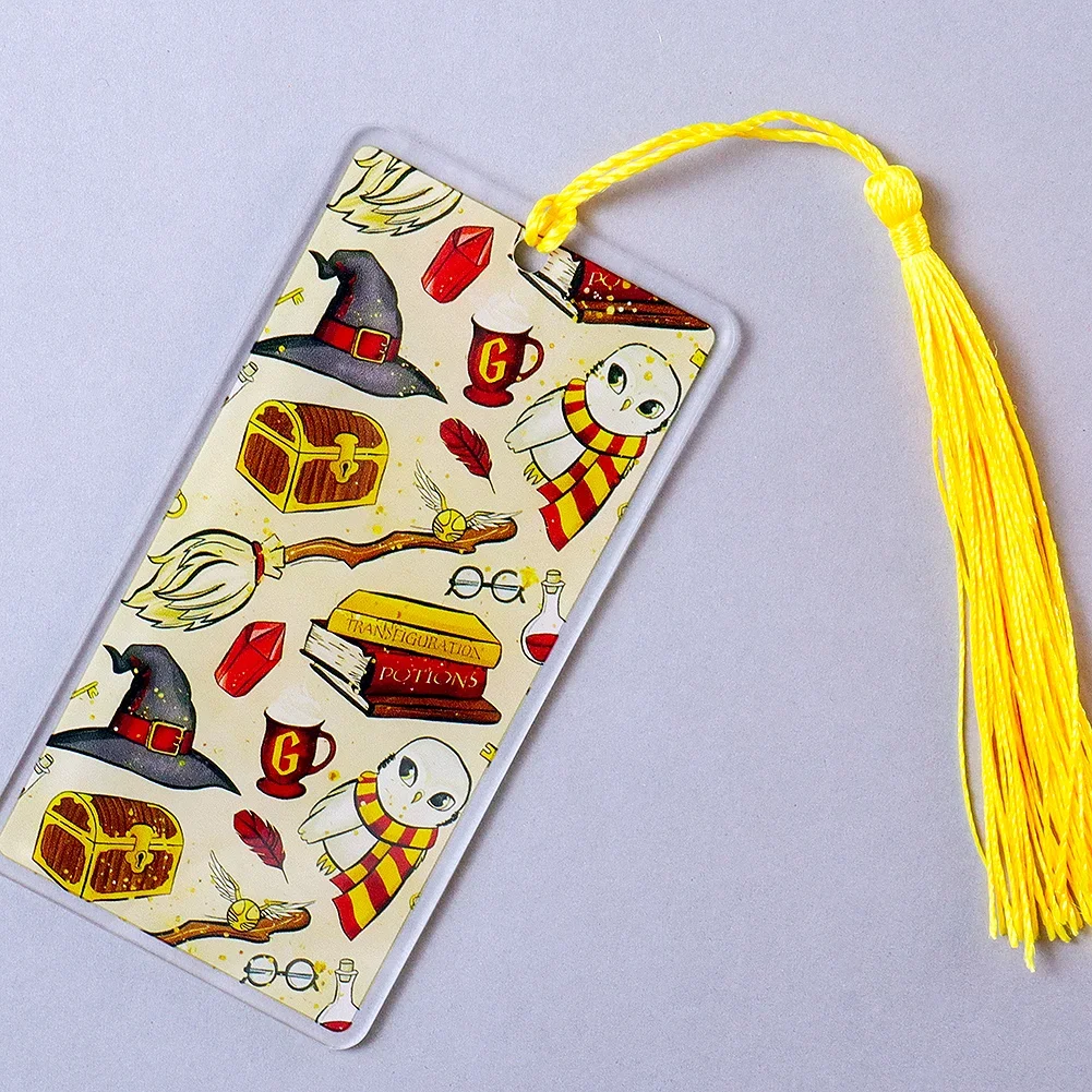 

Cartoon Magic Harry Printed Acrylic Bookmark With Tassel Personalized For Book Lover Gift Reader Wrap Craft