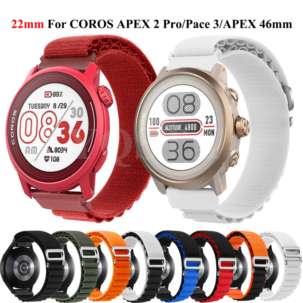 22mm Band Strap For COROS APEX 2 Pro/APEX 46mm PACE 3 Smartwatch Band Replacement Wristband Accessories Bracelet ремешок correa