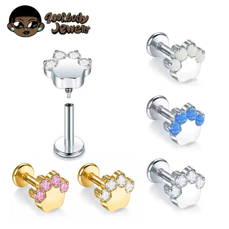 Ti-6AL4V-ELiastm F136 Titan Tragus Piercing Ohrring mit Innengewinde Knorpel Piercing Helix Schmuck Conch Rook Lobe Stud