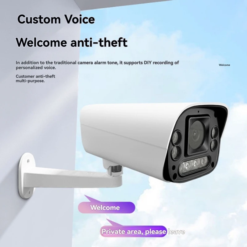 A73E-4K 6MP POE IP Camera Xmeye Outdoor Surveillance Audio TF Card Security Human Motion Face AI Alarm Color Night Vision