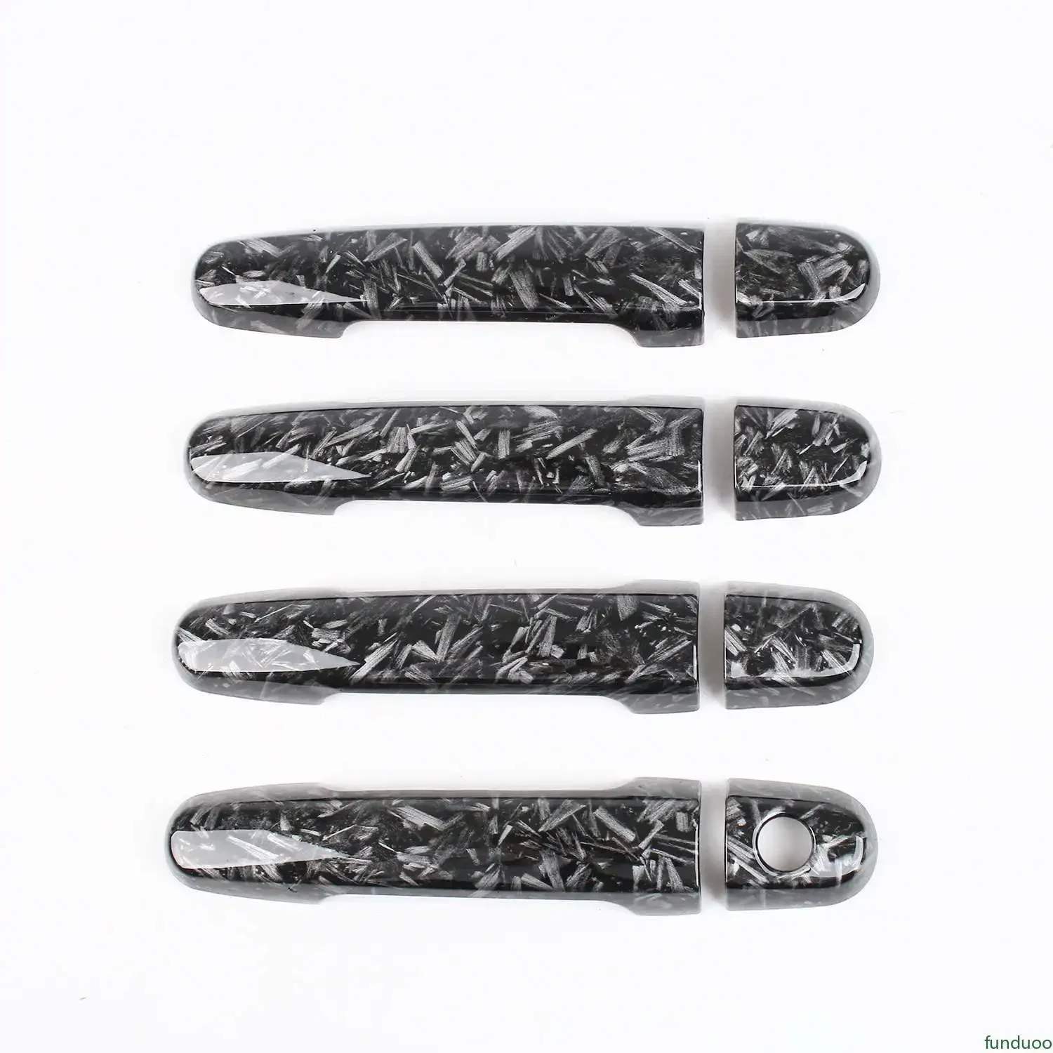 For Toyota Ractis 2005-2010 Forged Pattern Carbon Fiber Chrome Car Door Handle Cover Trim Styling Accessories