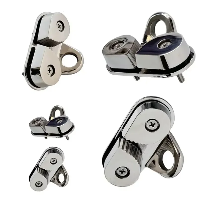 Sailboat Cam Cleat, 2 Pcs Heavy Duty 316 Stainless Steel Rope Clamp, Fast Entry Cleat, for Marine Boat Kayak Deck Rigging
