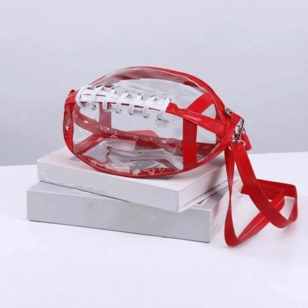 

Прозрачная сумка для регби большой вместимости со съемными ремнями, пляжная сумка для регби из искусственной кожи, портативная сумка для плавания