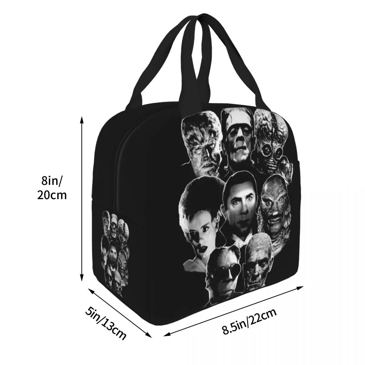 Uniwersalna izolowana torba na drugie śniadanie Monster Gang Szczelna mumia Frankenstein Horror Movie Cooler Bag Lunch Box Tote Food Bag