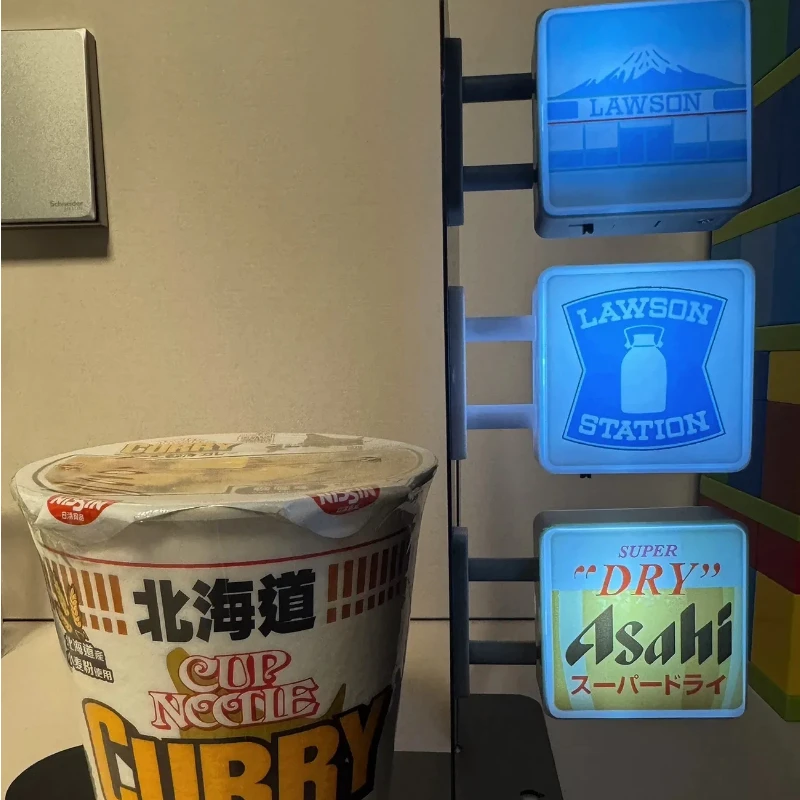 Mini Glowing Led Light Box Fridge Magnet Japanese Style 7 Eleven Familymart Lawson Decorative Led Night Light For Home Coffee