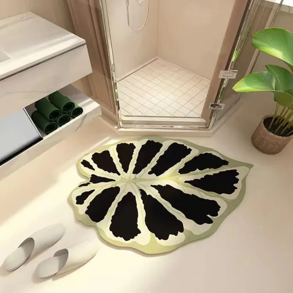 Kitchen Mat Diatomaceous Earth Absorbent Soft Rug Household Bathroom Small Carpet Leaf Shaped Design Living Room Floor Mat