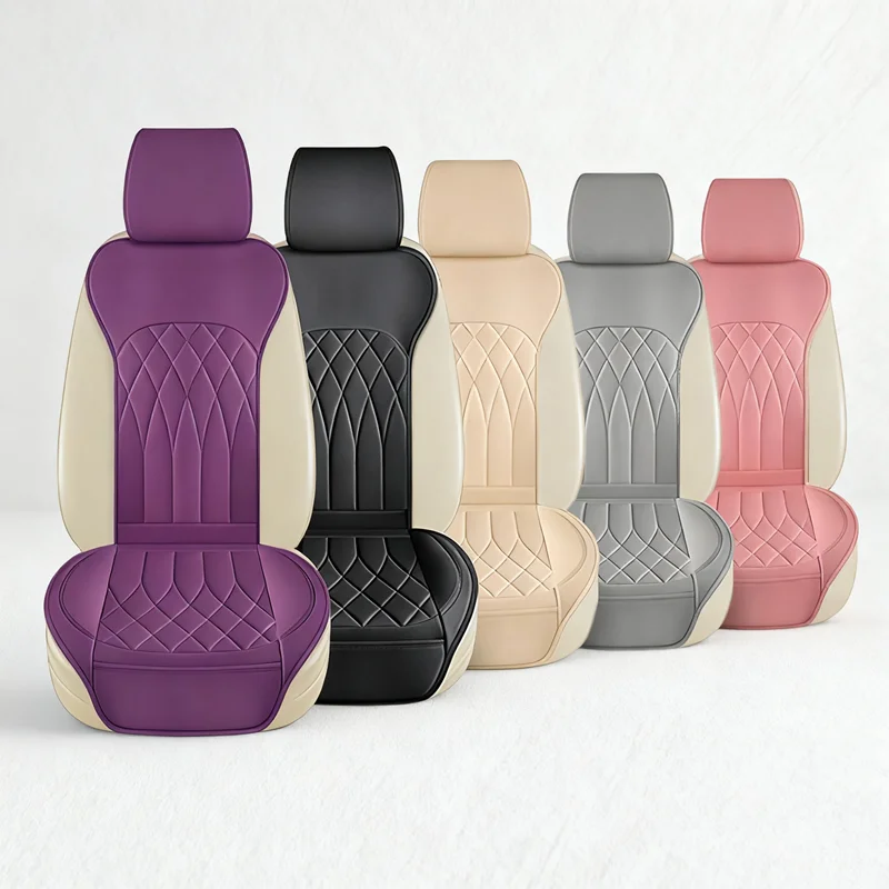 

2-Seats Pu Leather Car Seat Covers Universal Seat Cushion Four Seasons For Toyota Corolla RAV4 Camry Yaris Cross Raize Hilux