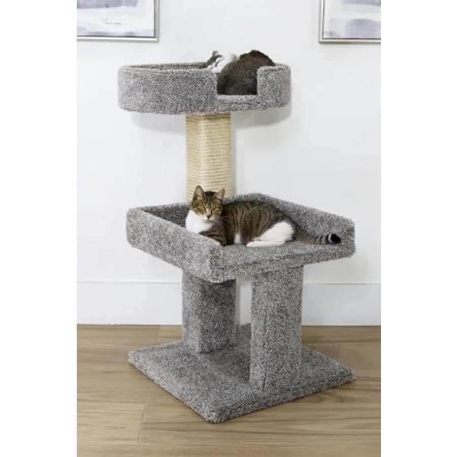 

Elevated Cat Perch with Soft Carpeted Surface for Indoor Cats Provides a Cozy Elevated Resting Spot Ideal for Home Use to Encou
