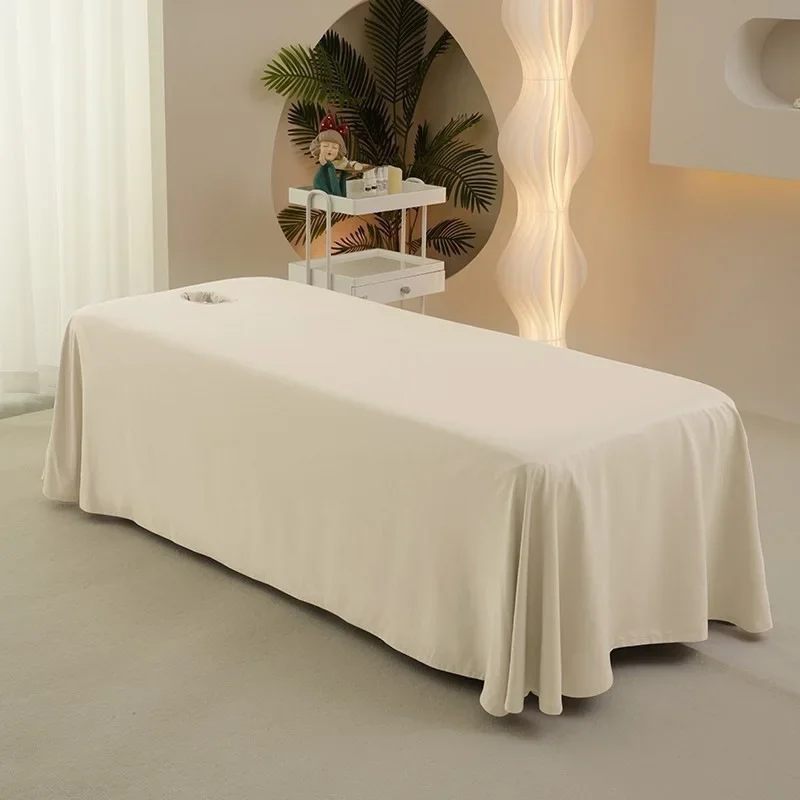 Massage Table Sheet Solid Bed Skirt for Beauty Salon Skin-friendly Bed Massage Cover SPA Full Cover with Hole