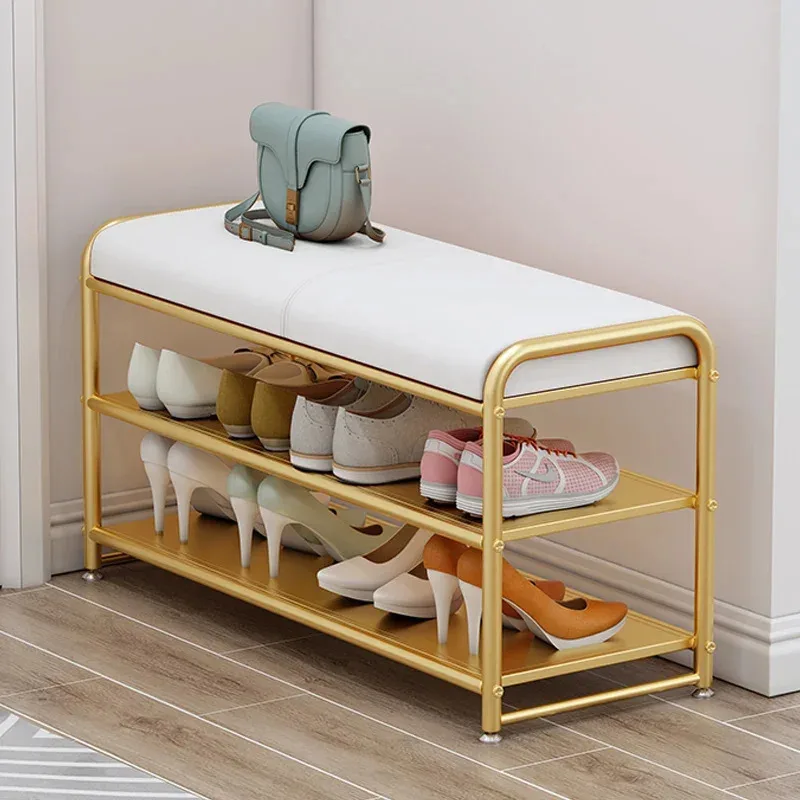 Waterproof Display Shoe Rack Modern Luxury Ritating Hall Bench Shoe Rack Shelf Dorm Dust Proof Armario Zapatero Home Furniture