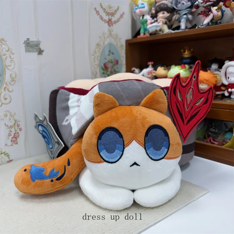 

25cm Game Genshin Impact Tartaglia Cute Cat Tail Cosplay Soft Dango Plush Stuffed Doll Cotton Plushie Thorw Pillow Toys Gift