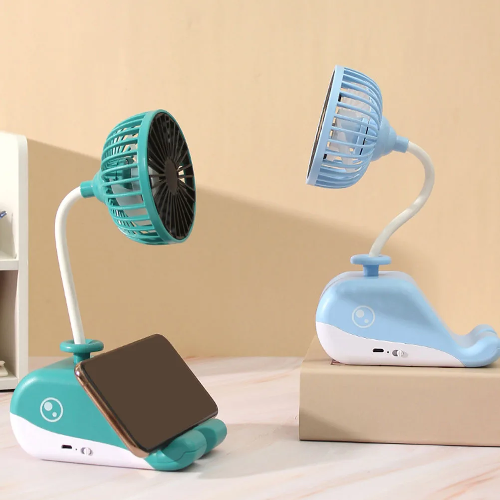 

USB Desk Fan with Phone Bracket Support Lightweight Cooling Fan for Cellphone Home Office Camping Picnic Summer Travel Essential