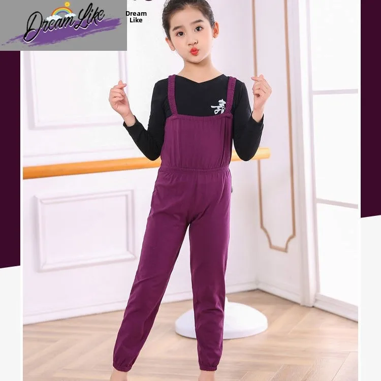 

Хлопковый комбинезон для взрослых, танцевальный тренировочный костюм, детские женские длинные брюки, традиционный костюм для выступлений на сцене, специальное предложение