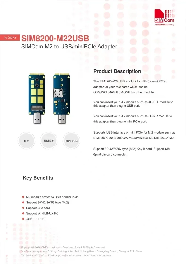 5G USB 3.0 M.2 To  MINIPCIE Adapter Card Two-Way Development Board for SIMCOM Quectel 4G 5G M.2 Module 5G USB 3.0 M.2 To USB