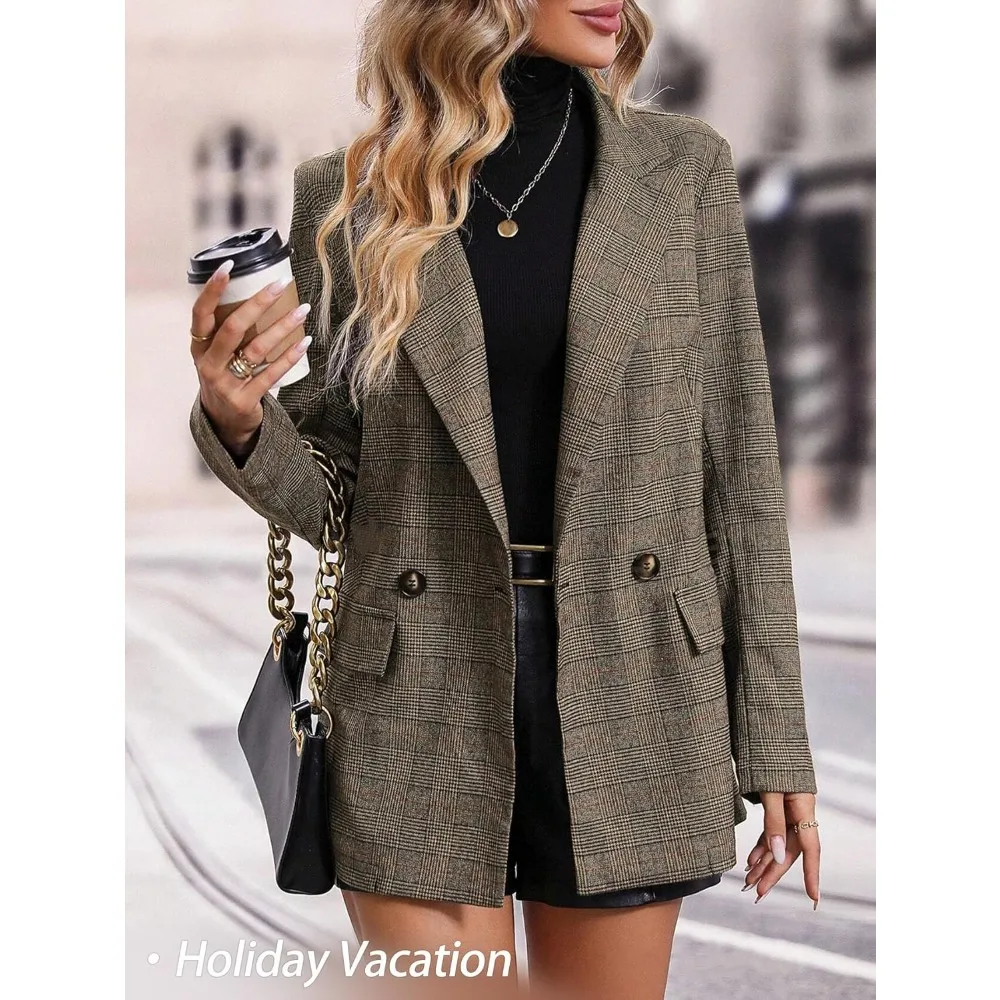 Mina Self 2025 Damska marynarka w kratę pepitkę Womenzara kolekcja damska 2025 nowa kolekcja ropa mujer traf