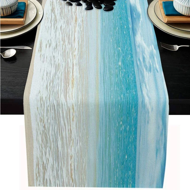 Wave Pattern Kitchen Table Runner Modern Holiday Party Table Runner Home Accessories Kitchen Living Room Coffee Table Decoration