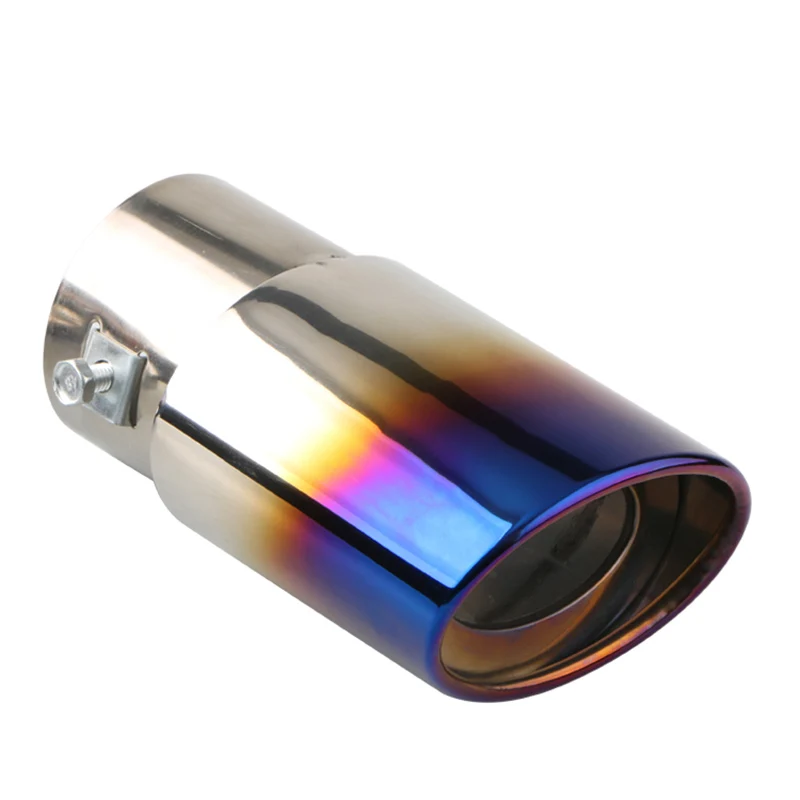 1PCS 2.5 "Inlaat Auto Auto Uitlaat Tip Pijp Rvs Chrome Trim Achter Staart Keel Voor de meeste Auto's