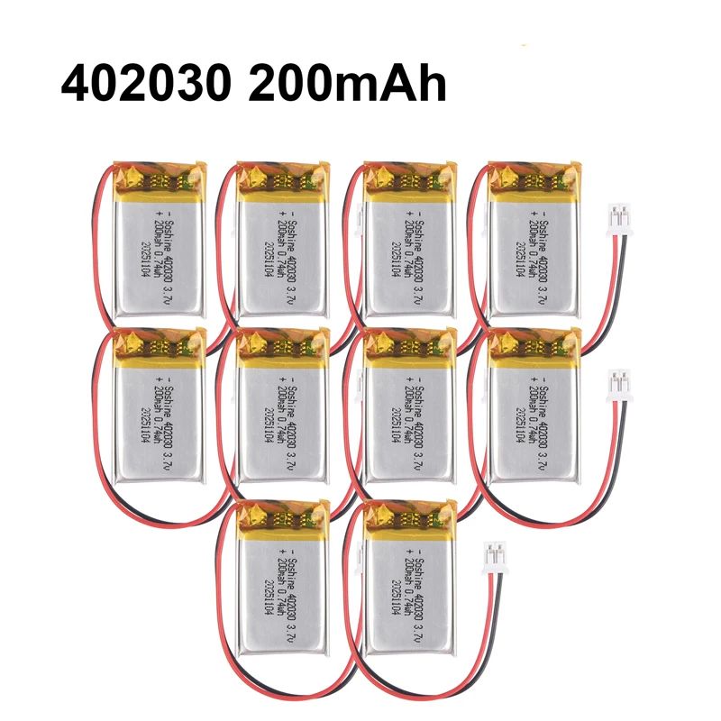 Soshine 402030 200mAh 3.7V Lithium Polymer Battery for GPS Tablet PC Pet Training Tool Webcam Cell Smart Bracelet Voice Recorder