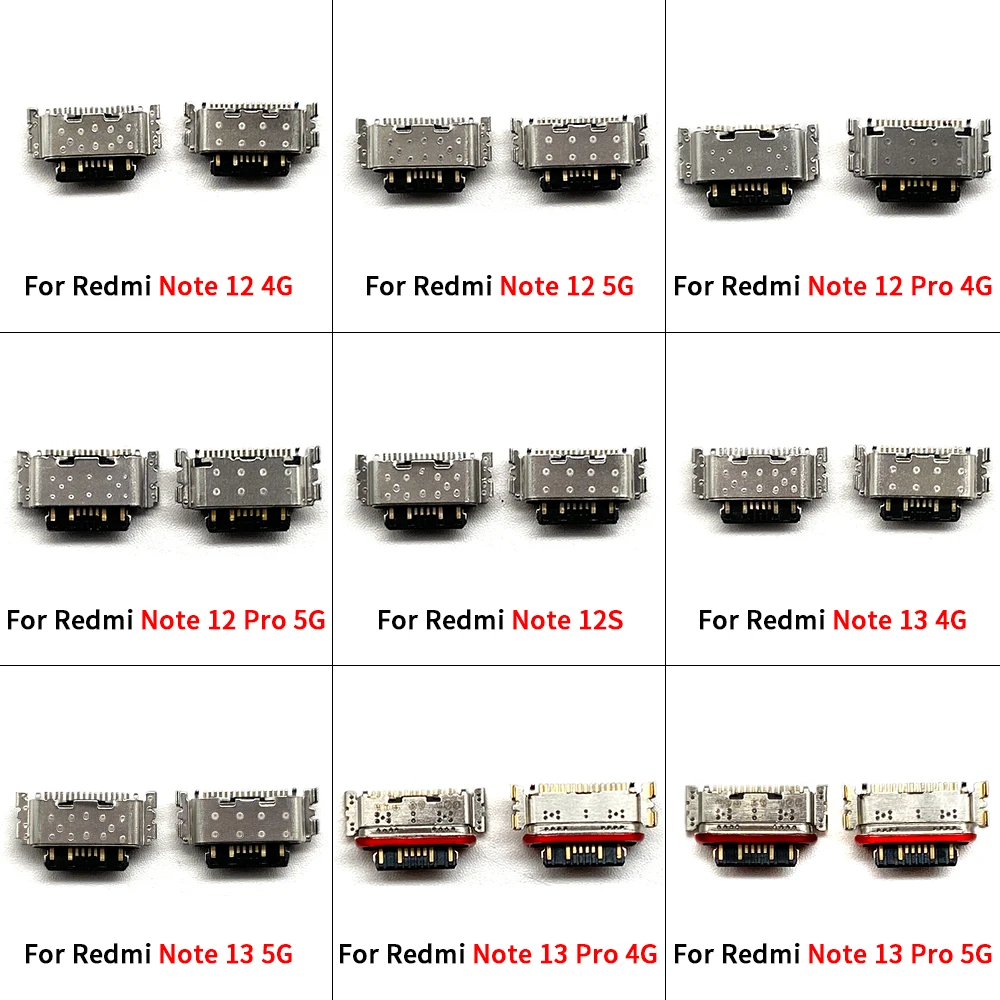 50 قطعة ، مايكرو USB نوع C شحن ميناء حوض موصل ل Xiaomi Redmi 12C 10A 12 13 13C ملاحظة 13 12 برو زائد 5G المقبس الاتصال