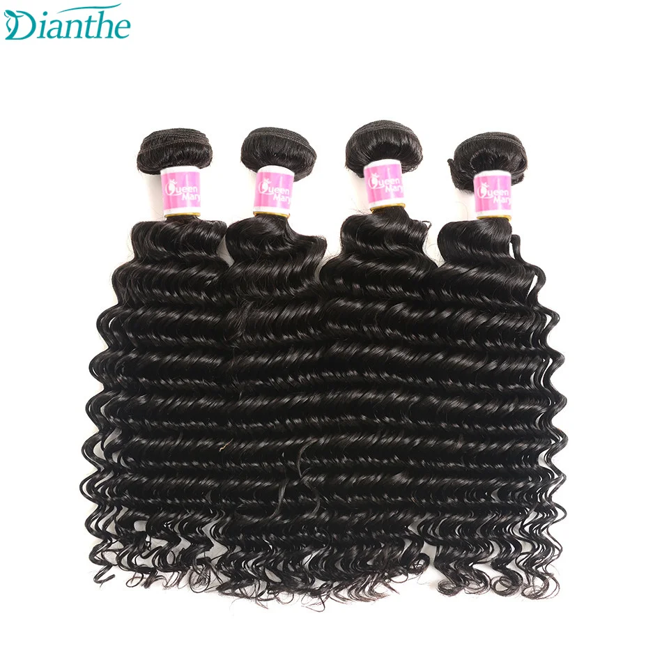 Tissage en lot brésilien Deep Wave 3/4 naturel noir naturel Dianthe, Extensions de cheveux, lots de 100% pièces