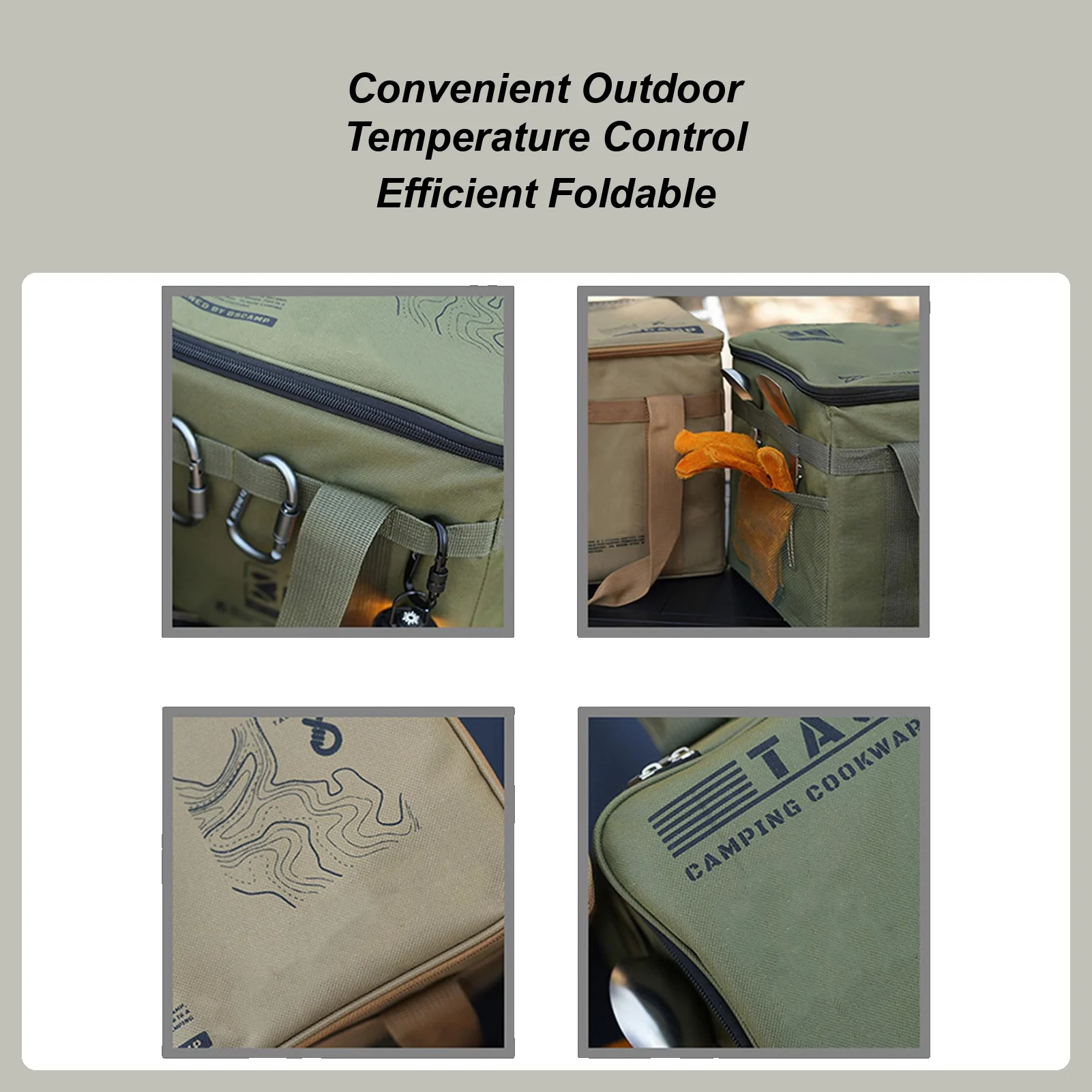 

Тактическая сумка для хранения кемпинга, 42 л, изолированная складная коробка для пикника, посуда и полевого оборудования, водонепроницаемая