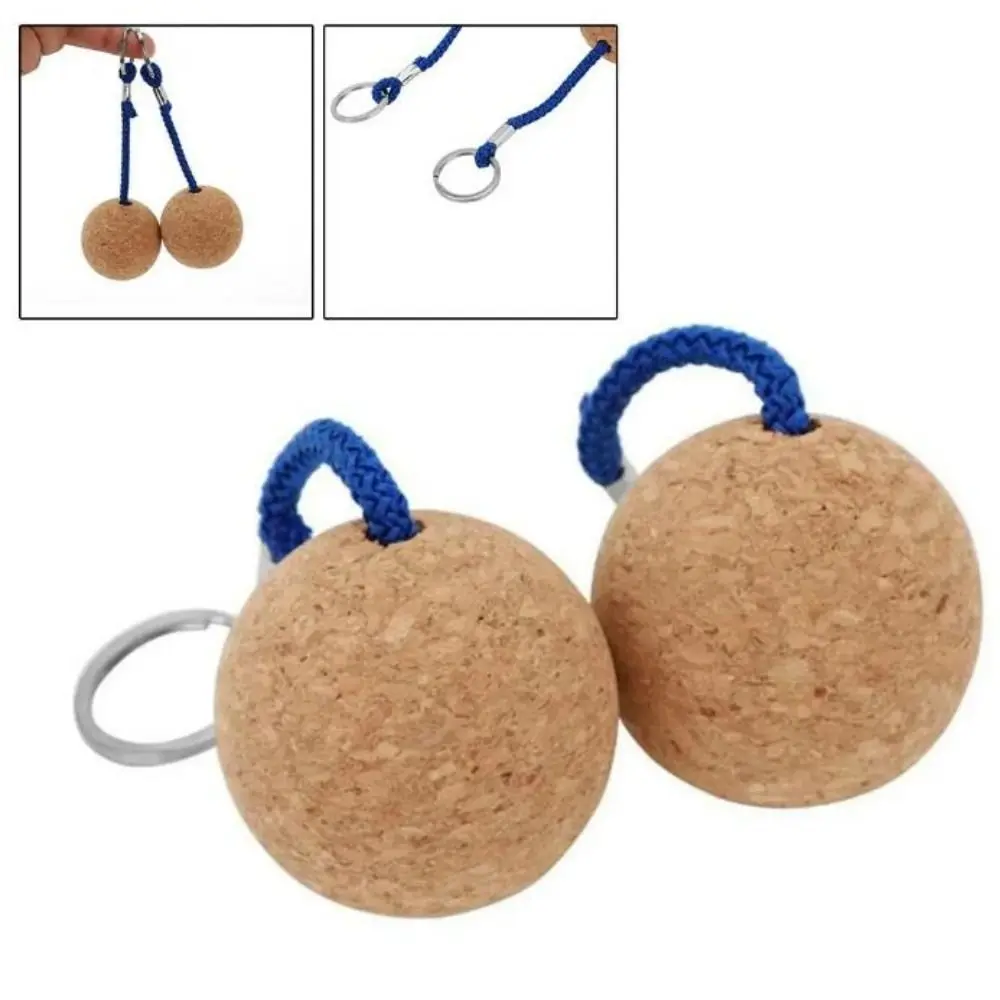 35mm Floating Cork Ball Key Ring Ultraweight 7 Colors Sailing Boat Float Buoyant Rope Floating Cork Ball