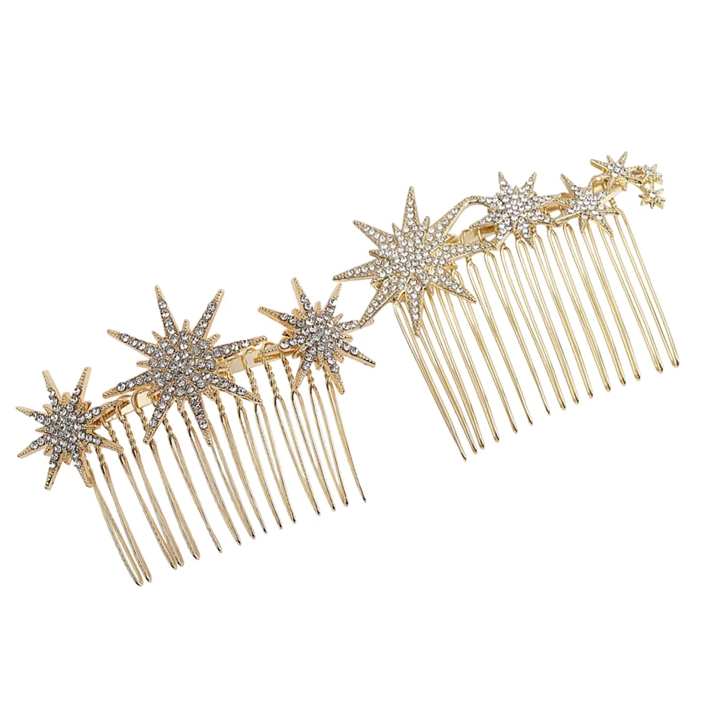 

2Pcs Rhinestone Hair Combs Lightweight Metal Clips Women Wedding Prom Accessories Decorative Side Combs Hairpiece Girls Hair