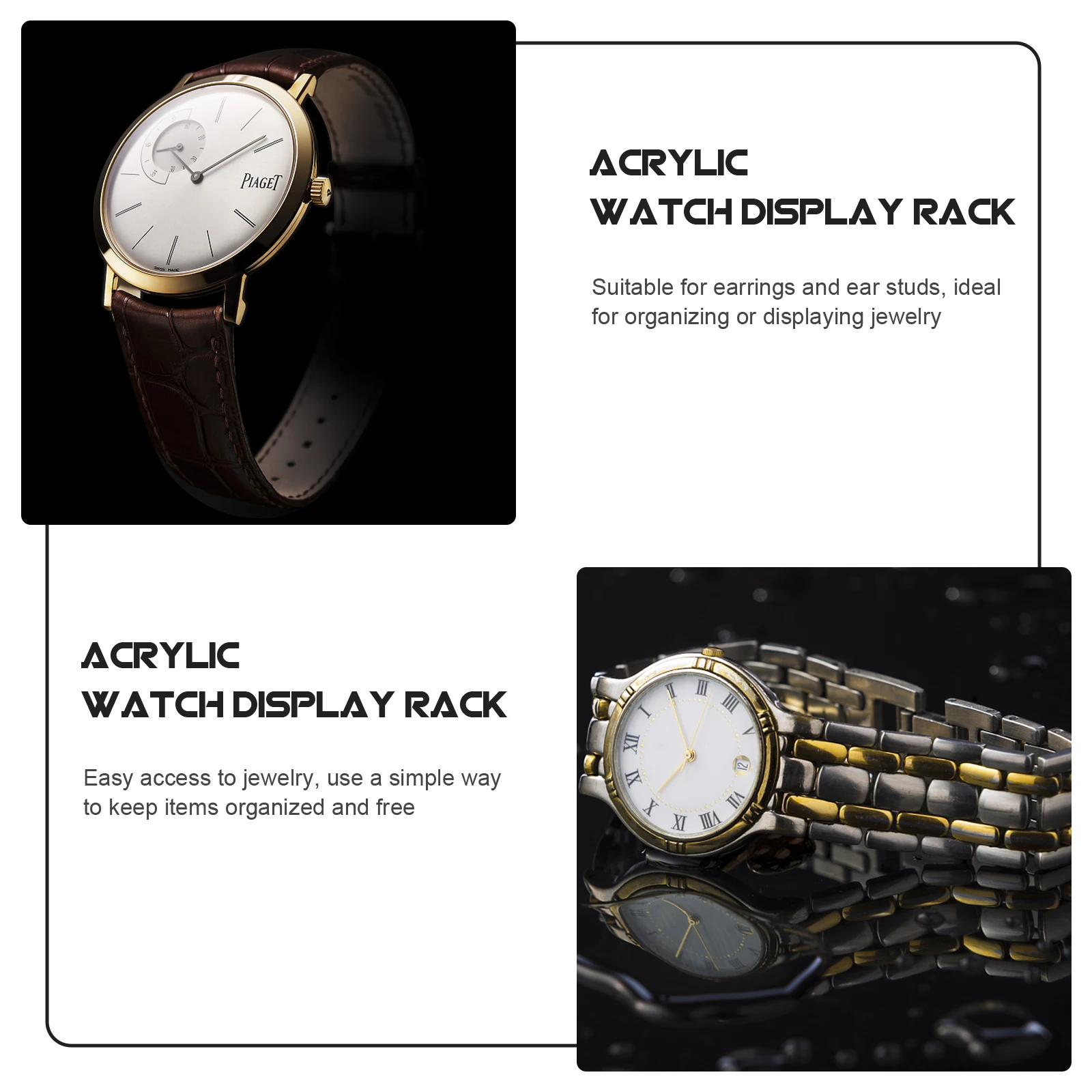 

Acrylic Watch Display St Transparent C Ring Removable Non Slip Base Multi Booth Design Easy Storage Jewelry Packaging
