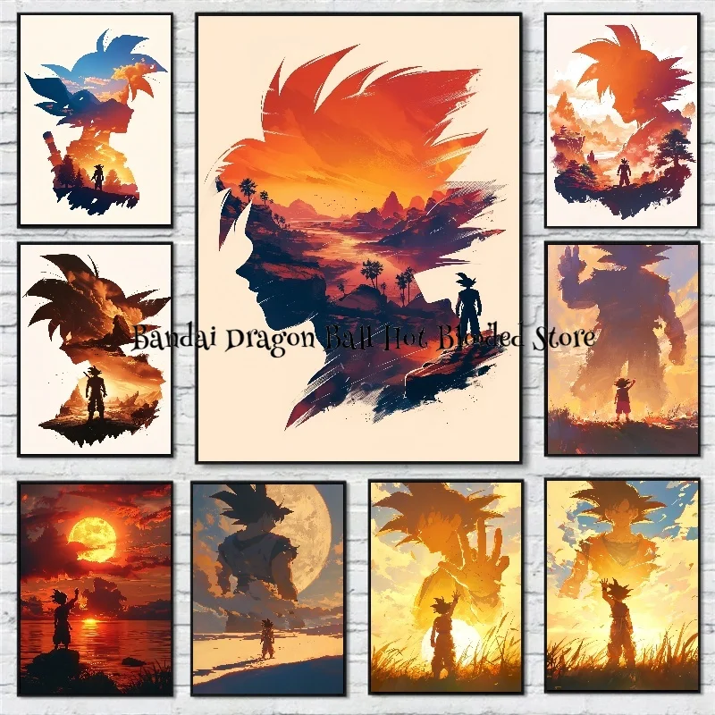 Hot-blooded Anime Dragon Ball Super Saiyan Goku HD Poster Art Picture Modern Living Wall Decoration Painting Kids Birthday Gifts