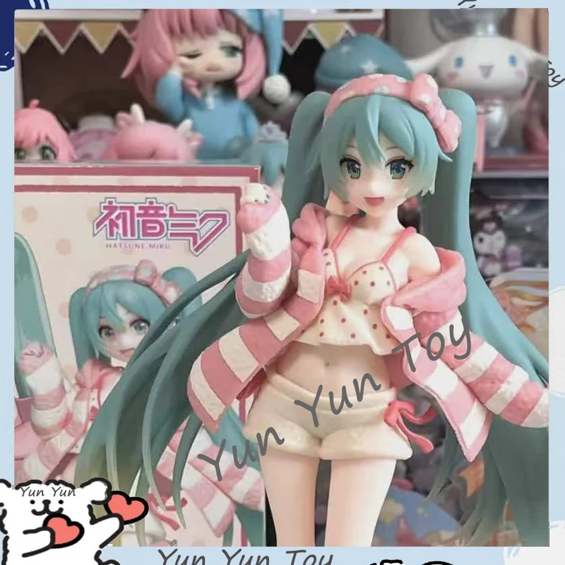 Taito Original Genuine Vocaloid Singer Hatsune Miku Figure Costumes Room Wear China Exclusive Color Ver 18cm Model Toy Figures