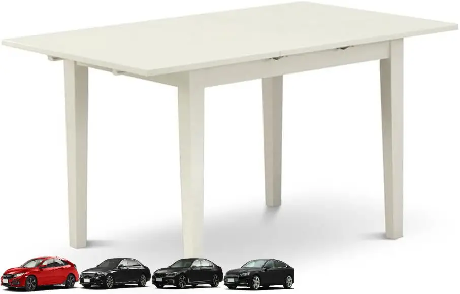 

East West Furniture NFT-LWH-T Кухонный стол Norfolk — прямоугольный обеденный стол с листом-бабочкой, 32x54 дюйма, белый льняной стол