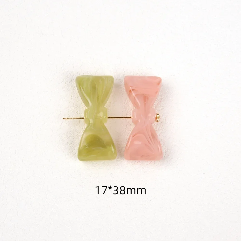 5 Pieces  17 * 38mm  Vintage Jelly Solid Bow Beads  DIY Makes Beads, Jewelry, Necklaces, Bracelets, Clothing, Hair Accessories