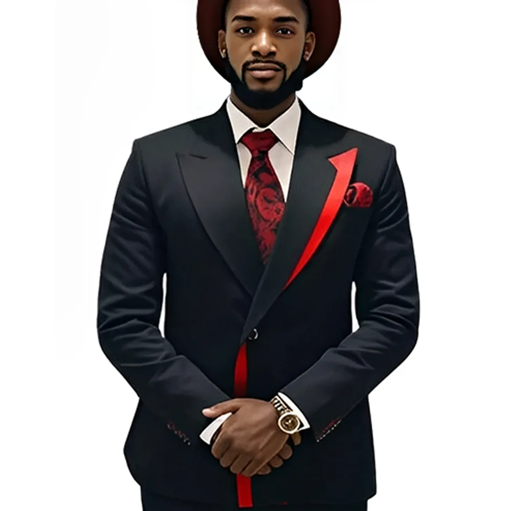 Elegant Men's Suit 2 Piece Set Fashion Design Wedding Groom Tuxedo Party Dinner Suit Custom Outfit for Mens