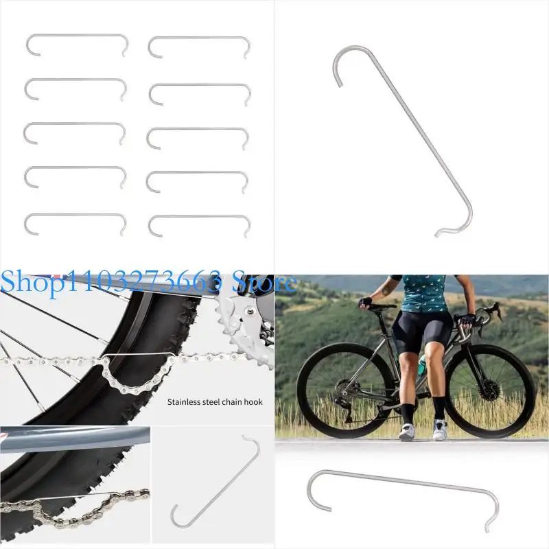 

R6FE 10Pcs Bicycles Chain Hooks Stainless Steels Joint Hook Chain Repair Tool