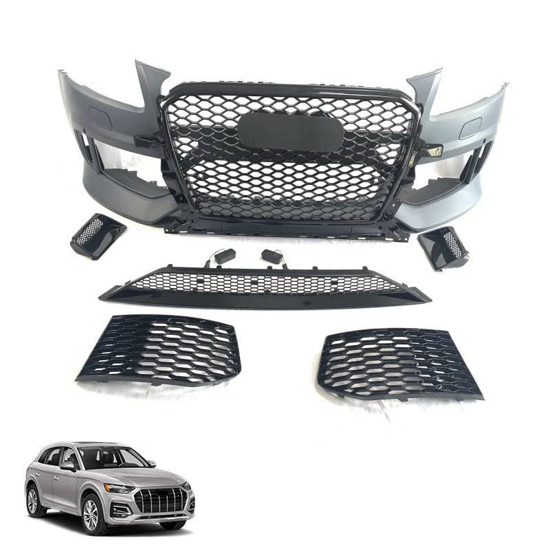 Xds RSQ5 Centre Grille 2013-2017 Retrofit RSQ5 Grille Tank Cover RS5 Tail Lip Tail Pipe Front Bumper Body Kit For Q5 2013-2017