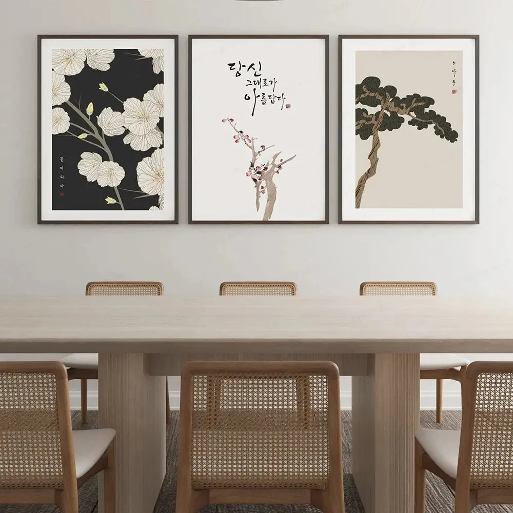 Canvas Poster Korea Culture Wall Pictures Korean Art Print Oriental Painting Wall Art Decoration Hangul Quotes Home Room Decor