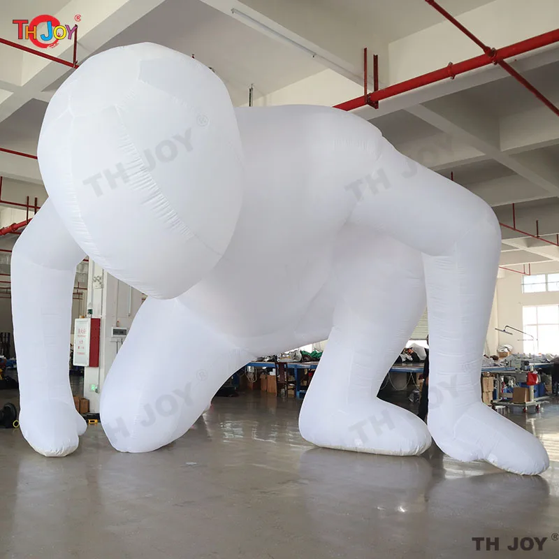 Uomo da corsa gonfiabile bianco puro sportivo maschile per competizioni pubblicitarie modello umano bianco gonfiabile o decorazione