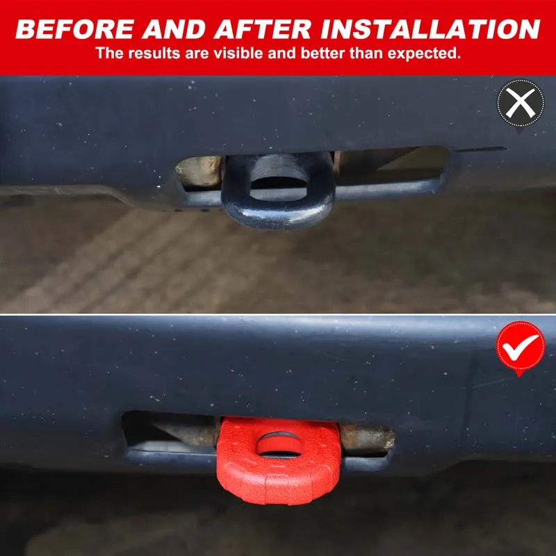 For Hummer H2 2003-2009 rubber red car front bumper rear bumper trailer ring protective cover car modification accessories