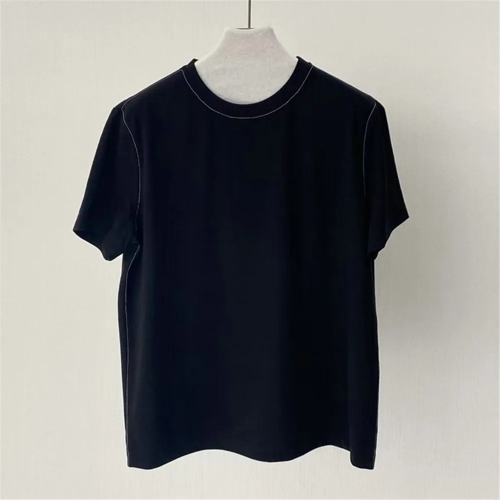 25 봄/여름 신제품 여성 캐주얼 다목적 코튼 혼합 반소매 티셔츠 + 스트레이트 레그 팬츠 투피스 세트