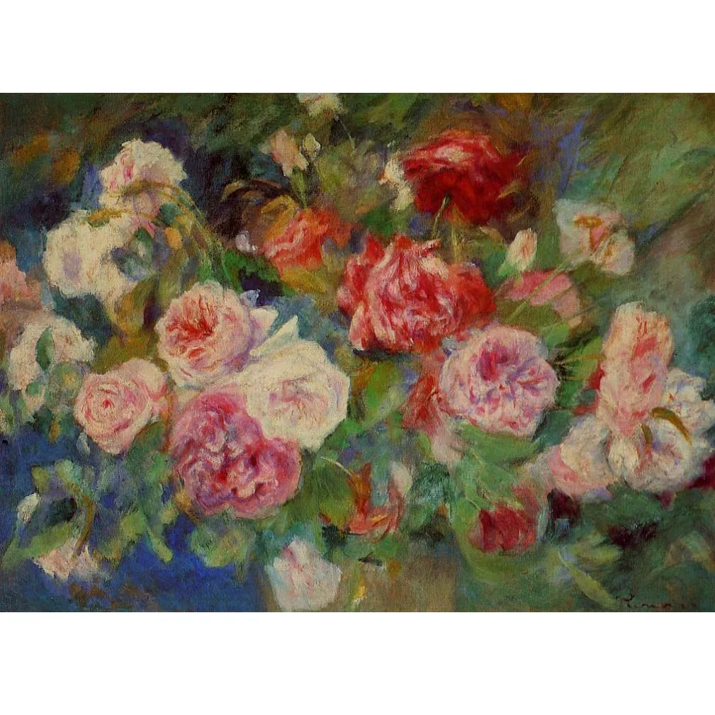 Roses by Pierre-Auguste Renoir Handmade flower oil painting on canvas Famous painting reproduction Decoration picture for wall