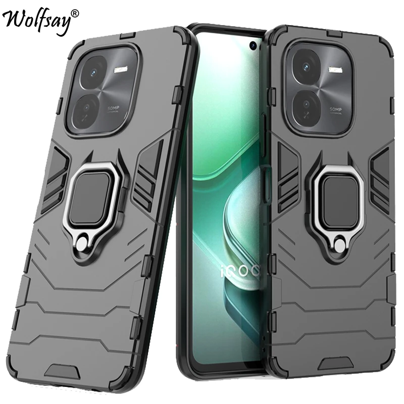 For Vivo iQOO Z9X Case Bumper Armor Magnetic Suction Stand Full Back Cover For Vivo iQOO Z9X Case For Vivo iQOO Z9X Z9 Turbo 5G