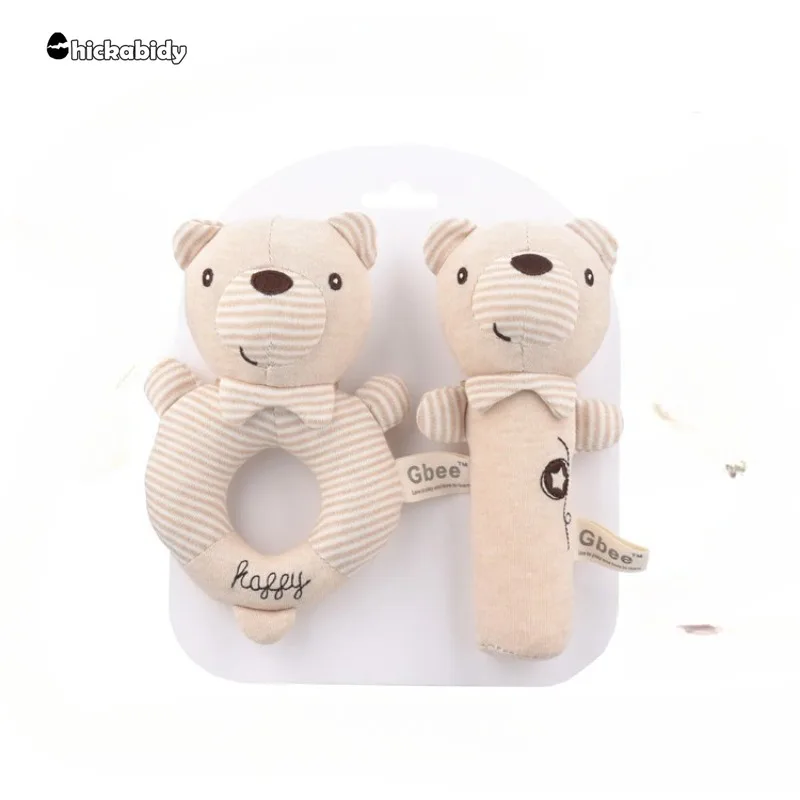 Newborn Baby RattlesRabbit Bear Grab AbilityTraining Toys Infant StrollerBed Hanging Bell PlushDolls Baby Birthday GiftToyS