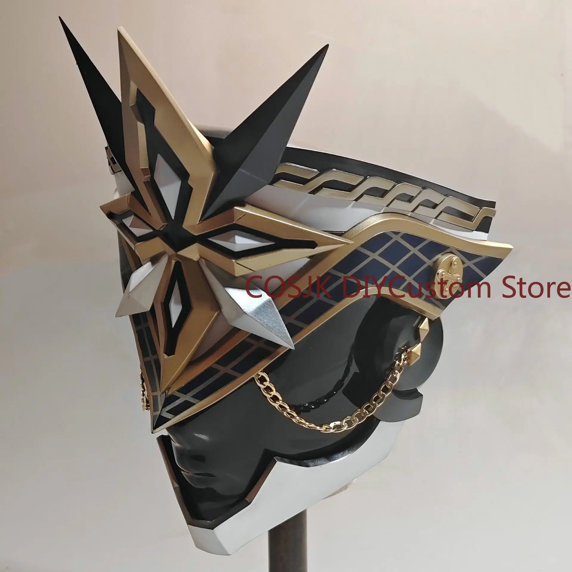 Game Genshin Impact Eleven Fatui Harbingers The Captain Capitano Cospaly Helmet Mask Fiberglass Acrylic Halloween Costume Prop